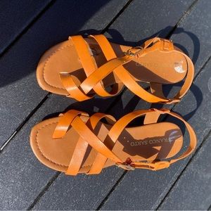 Franco Sarto Orange Strappy Sandals Size 8